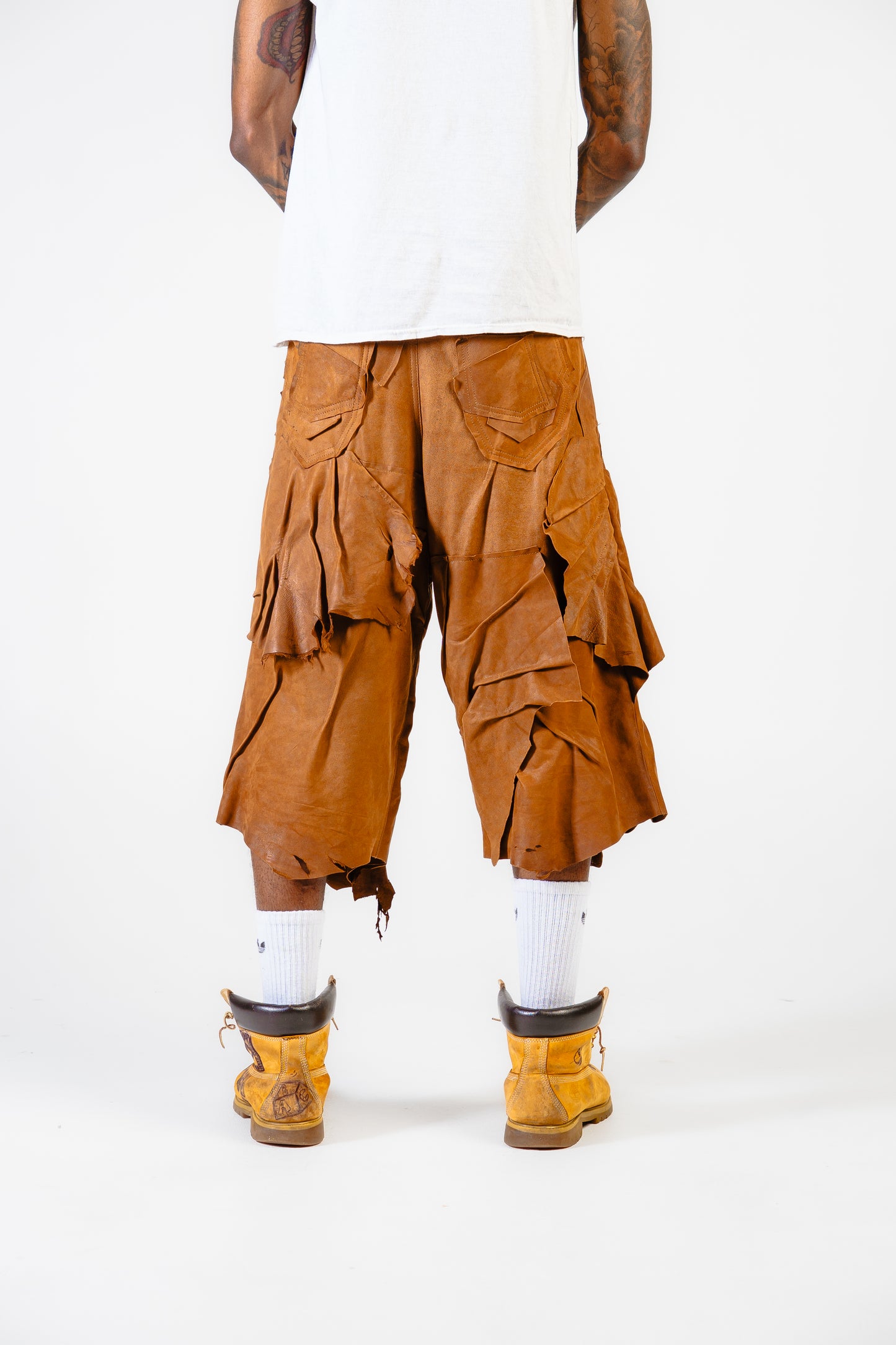 Fronto Leather Shorts - Natural